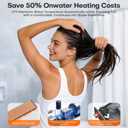 18kW Electric Tankless Water Heater 240V 4.3 GPM WiFi ETL On Demand Gray gallery image 8