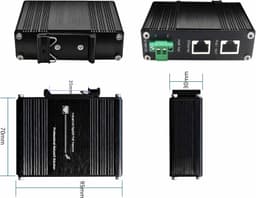 Industrial 60W PoE Injector Gigabit IEEE802.3at 48V DC 12-48V DIN Rail Mount gallery image 5