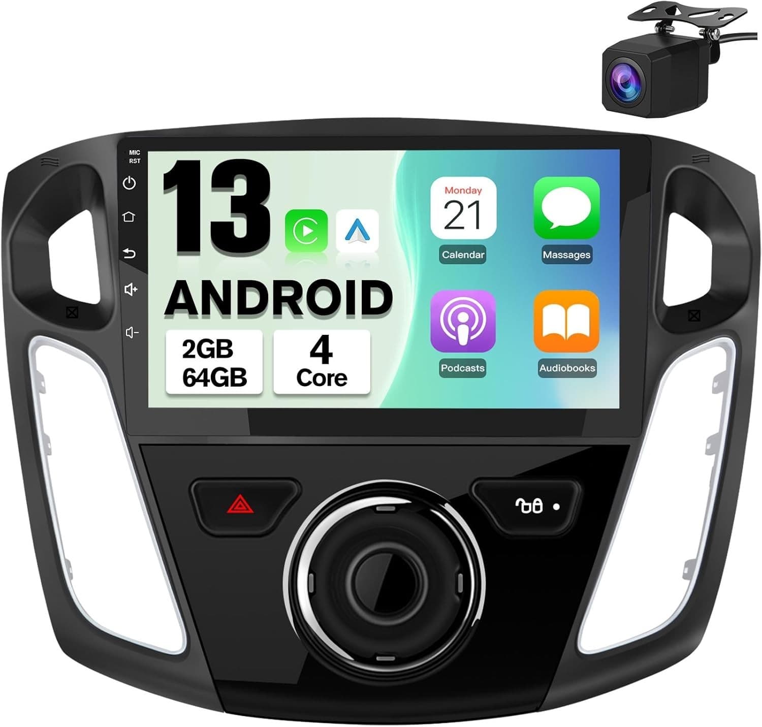 9in Android Car Stereo for Ford Escape 2012-2017 Wireless CarPlay GPS Bluetooth
