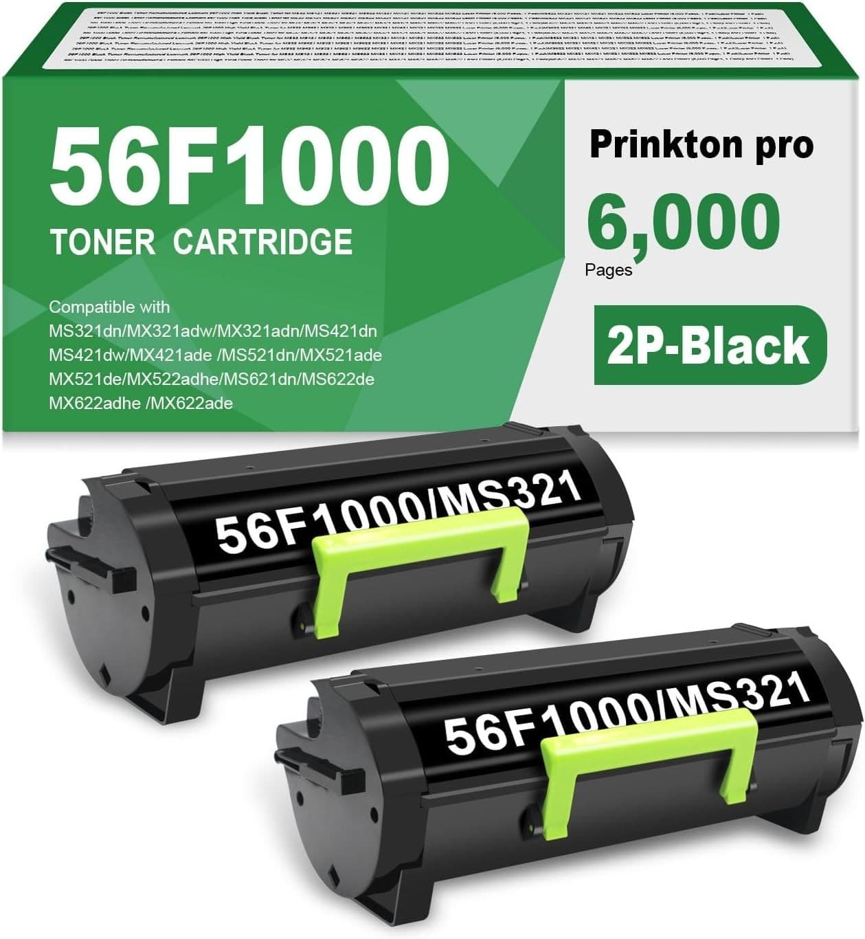 56F1000 High Yield Black Toner Cartridge 6000 Pages Compatible for MS MX