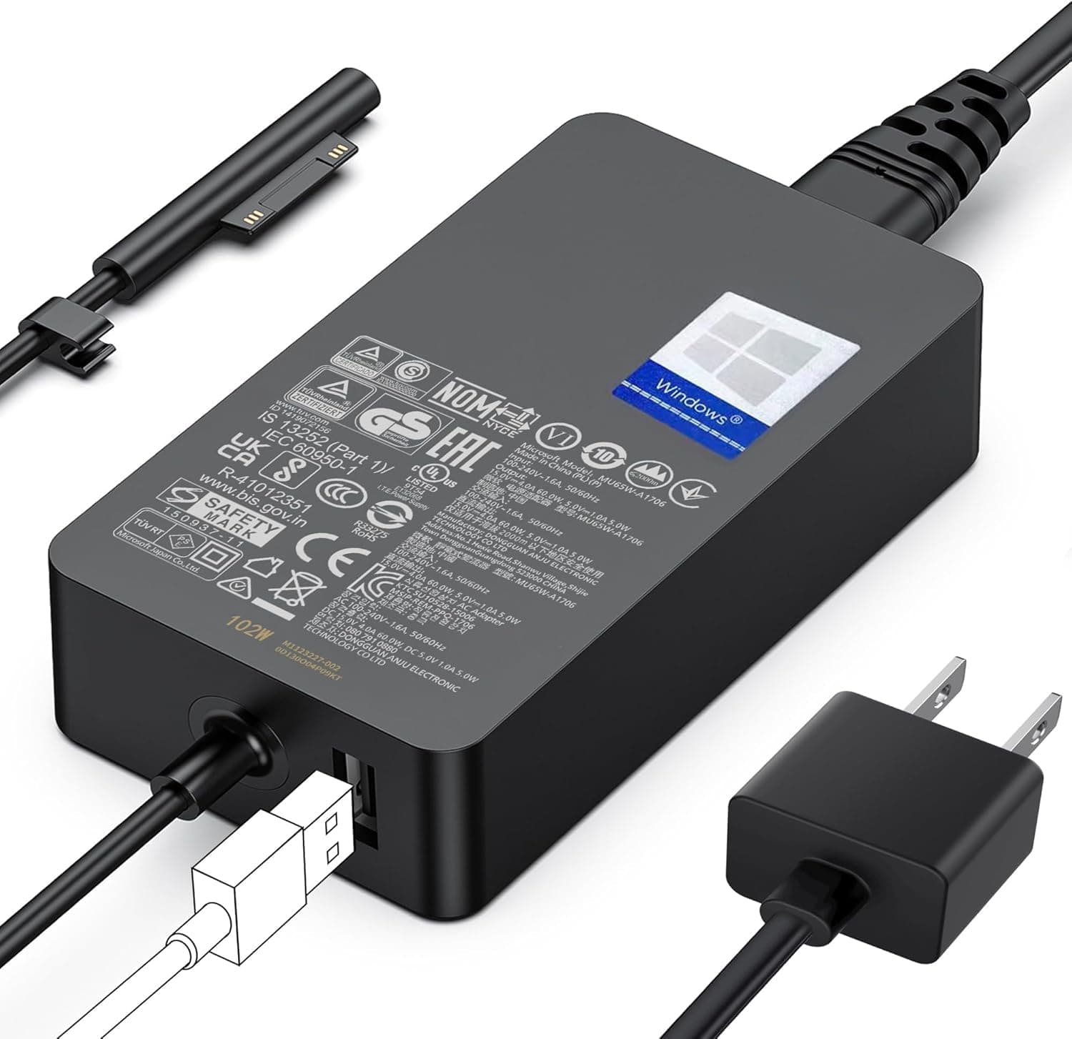 Laptop Power Adapters/Chargers Black Surface Charger 102W 15V 6.33A Microsoft Su