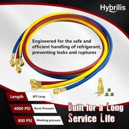 Other Fittings & Adapters Yellow Blue Red Upgrade 1/4in A2L Refrigerant Hose 8FT gallery image 3
