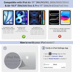 Classic Cases, Covers, Keyboard Folios Black 2025 for iPad Air 11 inch Case Keyb gallery image 3