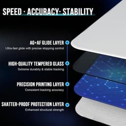 Mouse Pads & Wrist Rests White Glass Gaming Mouse Pad Tempered Glass Mousepad Es gallery image 5