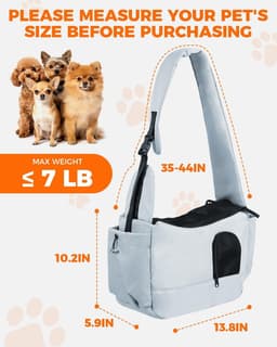 Pet Sling Carrier for Small Dogs Up to 7 lb Breathable Mesh Grey gallery image 4