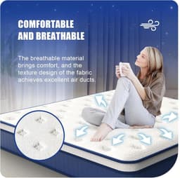 Digvaoe Queen Mattress 12″ Hybrid Pocket Spring Gel Memory Foam Medium Firm gallery image 7