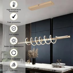 B0GJTCTXYK Chandeliers & Ceiling Fixtures Electroplated Gold Gold Led Chandelier gallery image 4