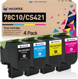 78C10 Toner Cartridge Set Compatible for Lexmark CS421 CS521 CS622 CX622 4 Pack gallery image 1