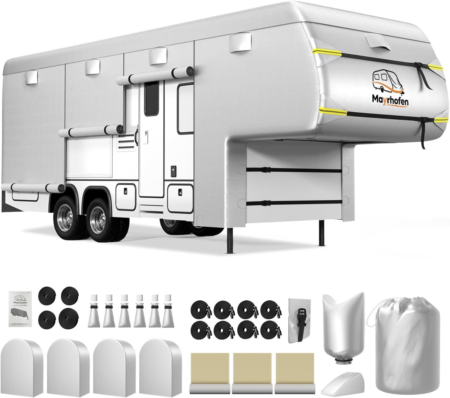 600D 5th Wheel RV Cover 23-26ft Waterproof 6-Layer Anti-UV Camper Cover
