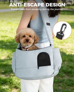 Pet Sling Carrier for Small Dogs Up to 7 lb Breathable Mesh Grey gallery image 8