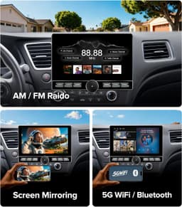10in Android 13 Car Stereo Wireless CarPlay Android Auto Honda Civic 2013-2017 gallery image 3