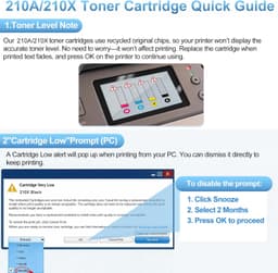 Toner Cartridge 210X Toner Cartridge Chip 4 Pack Toner Cartridges Kit Set Bundle gallery image 6