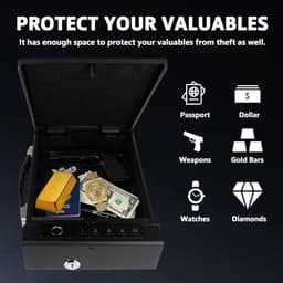Fingerprint Lock Safe 4 Ways Unlock Biometric Portable Steel Security Box gallery image 7
