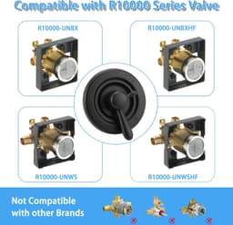 T17038-RB Food & Treats Matte Black Shower Trim Kit Compatible Delta Faucet Laha gallery image 7