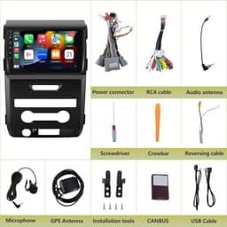 Android Radio 9in Touchscreen for Ford F150 2009-2012 Manual AC CarPlay gallery image 3
