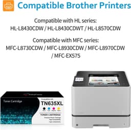 TN635XL 4 Pack Toner for Brother HL-L8430CDW MFC-L8930CDW gallery image 2