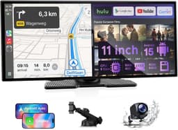 11 Inch Wireless CarPlay Android Auto Screen GPS DVR Backup Camera Display gallery image 1