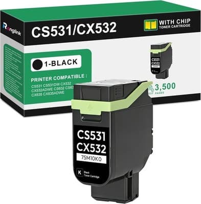 CS531 CX532 Toner Cartridge Replacement for Lexmark 75M10K0 Toner Cartridge Kit