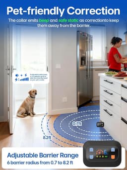 Wireless Pet Barrier Indoor Outdoor Adjustable Range Rechargeable System gallery image 2