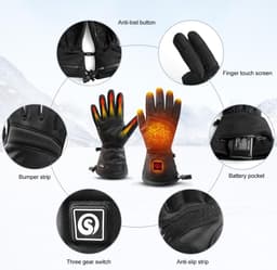 SAVIOR HEAT Heated Liner Gloves 7.4V Rechargeable Winter Electric Ski Gloves XXS gallery image 3