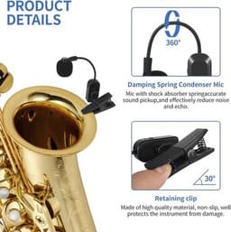Microphones & Speakers Wireless Saxophone Microphone System 2.4G Rechargeable Cl gallery image 2