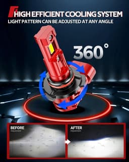 9006 HB4 LED Headlight Bulbs 74000LM 6500K Cool White Plug & Play CANBUS gallery image 4