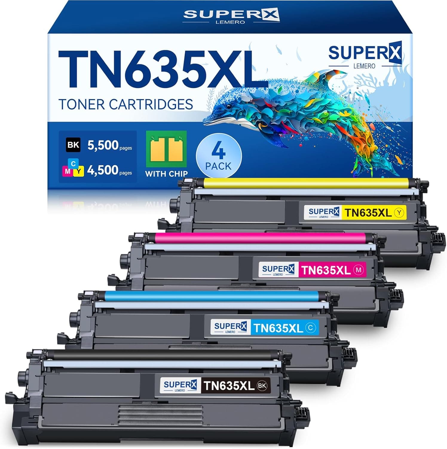 Compatible Toner Cartridge Replacement for Brother TN635XL TN635 High Yield Tone