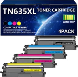 Toner Cartridge TN635XL TN635 Toner Cartridge Set (with Chip) Kit Ready Wireless gallery image 1