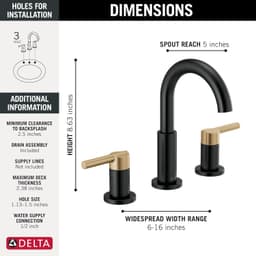 Shower Faucets & Thermostats Matte Black/Champagne Bronze Delta Faucet Nicoli 14 gallery image 4