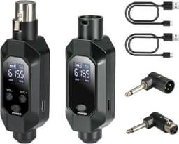Transmitters Black Wireless XLR Microphone Transmitter Phantom Power 2.4G Auto gallery image 1