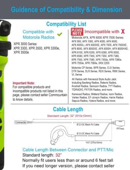 G Shape Earpiece with Mic for Motorola XPR3300e XPR3500e PTT Durable gallery image 7