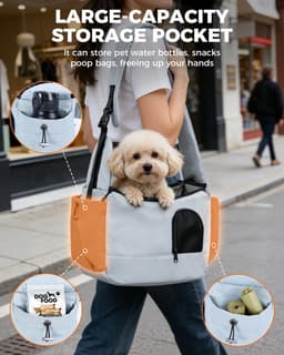 Pet Sling Carrier for Small Dogs Up to 7 lb Breathable Mesh Grey gallery image 6