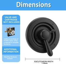 T17038-RB Food & Treats Matte Black Shower Trim Kit Compatible Delta Faucet Laha gallery image 6