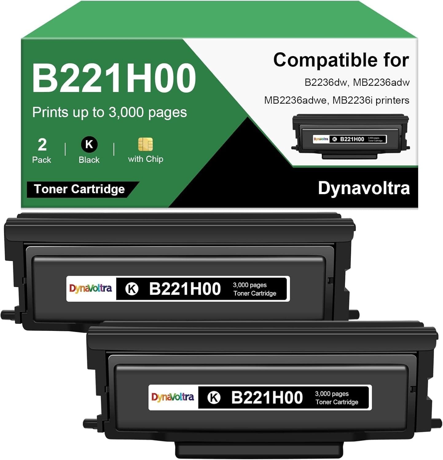 B221H00 Black Toner Cartridge High Yield 3000 Pages with Chip for Lexmark
