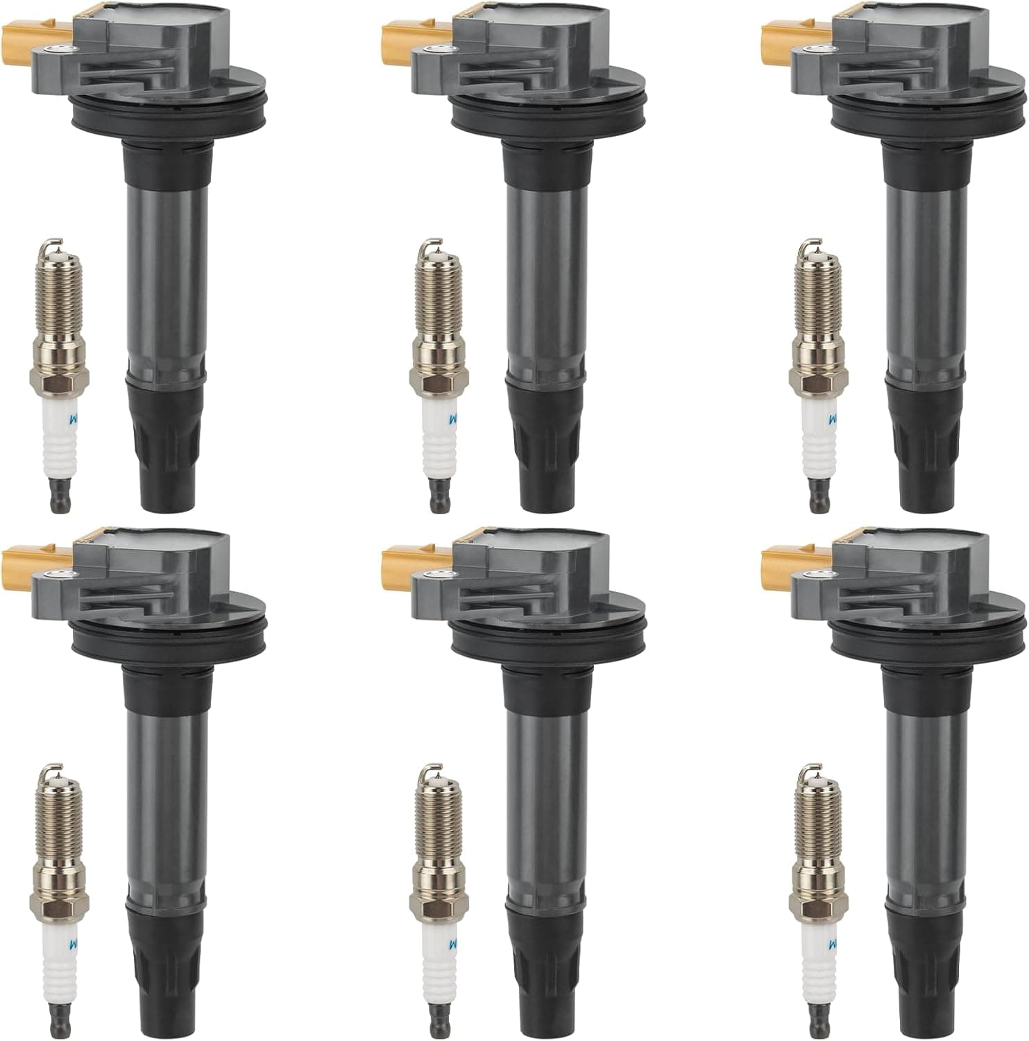 UF646 Ignition Coil Pack & Spark Plugs Set for Ford 3.5L EcoBoost V6 (6PCS)