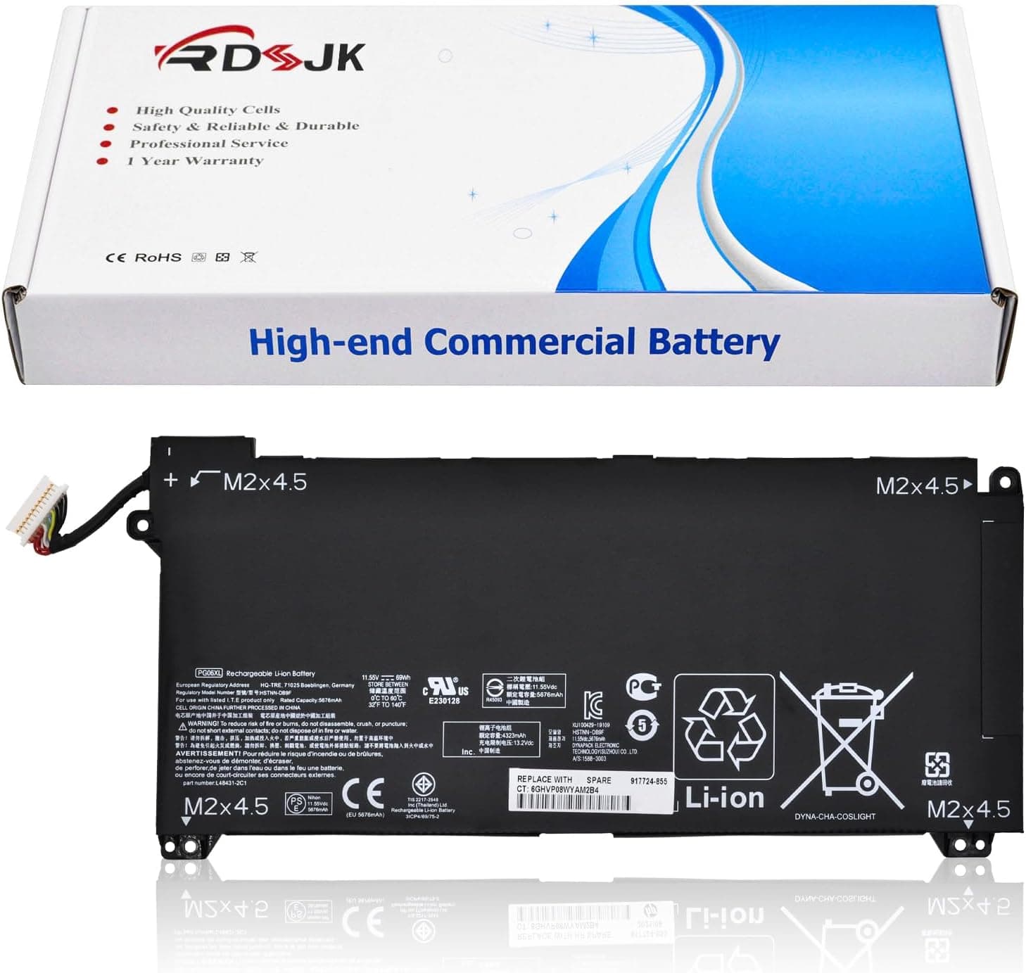 PG06XL Laptop Battery 69Wh 11.55V for HP Omen 15-DH 15T-DH000 6 Cell