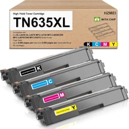 TN635XL High Yield Toner Cartridge 4 Pack Compatible Color Laser Printers gallery image 1