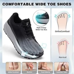 Men’s Orthopedic Wide Running Shoes Arch Support Plantar Fasciitis Pain Relief gallery image 3