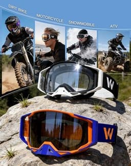 Motorcycle & Powersport Helmets Black Gray Dirt Bike Goggles Motocross Motorcycl gallery image 4