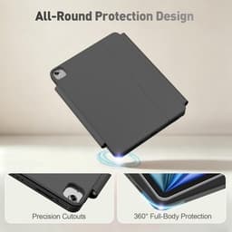 Classic Cases, Covers, Keyboard Folios Black 2025 for iPad Air 11 inch Case Keyb gallery image 7