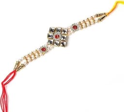 Rakhi for Brother Bhaiya Bhabhi Designer Bracelet Thread Rakshabandhan Gift Set gallery image 5