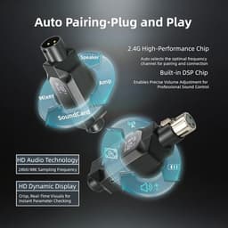 Transmitters Black Wireless XLR Microphone Transmitter Phantom Power 2.4G Auto gallery image 4