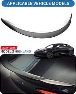 Model 3 Highland(Carbon fiber) Spoilers & Wings 2024 Real Carbon Fiber Spoiler gallery image 4