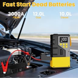 3000A Jump Starter with 150PSI Air Compressor Power Bank LED Display gallery image 3