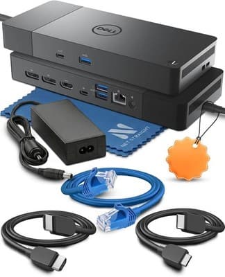 Laptop Docking Stations Black WD19S Docking Station 130W USB C Dock Dual 4K Disp