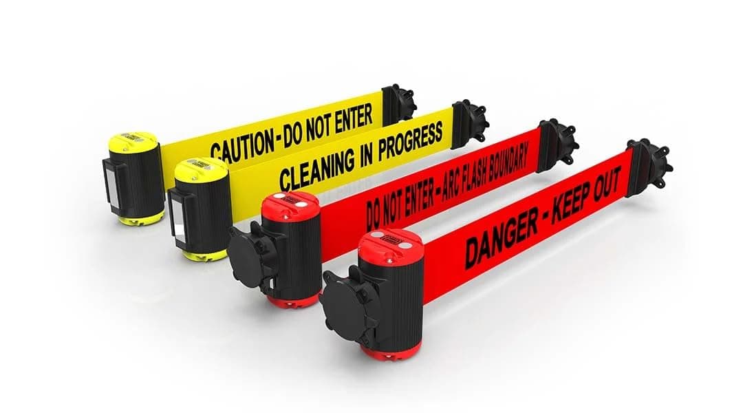 15ft Magnetic Retractable Belt Barrier Wall Mount Caution Do Not Enter