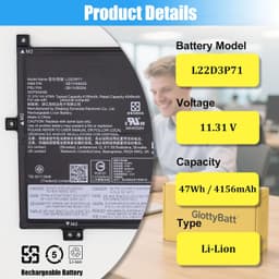 L22B3PG0 L22D3P71 Laptop Battery 47Wh for Lenovo 100e 300e 500e Gen 4 gallery image 5