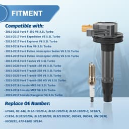 UF646 Ignition Coil Pack & Spark Plugs Set for Ford 3.5L EcoBoost V6 (6PCS) gallery image 3