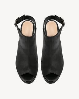 Women's Block Heel Sandals Open Toe Ankle Strap Platform Fashion Booties Black gallery image 5