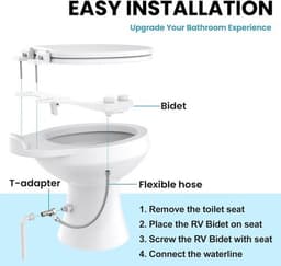 TC-S313350 Toilet Parts & Attachments White Knob for SEAFLO RV Bidet Toilet Seat gallery image 3